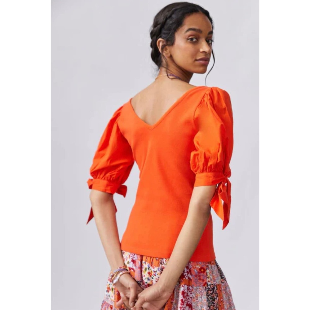 ANTHROPOLOGIE Maeve  Puff-Sleeved Blouse Top